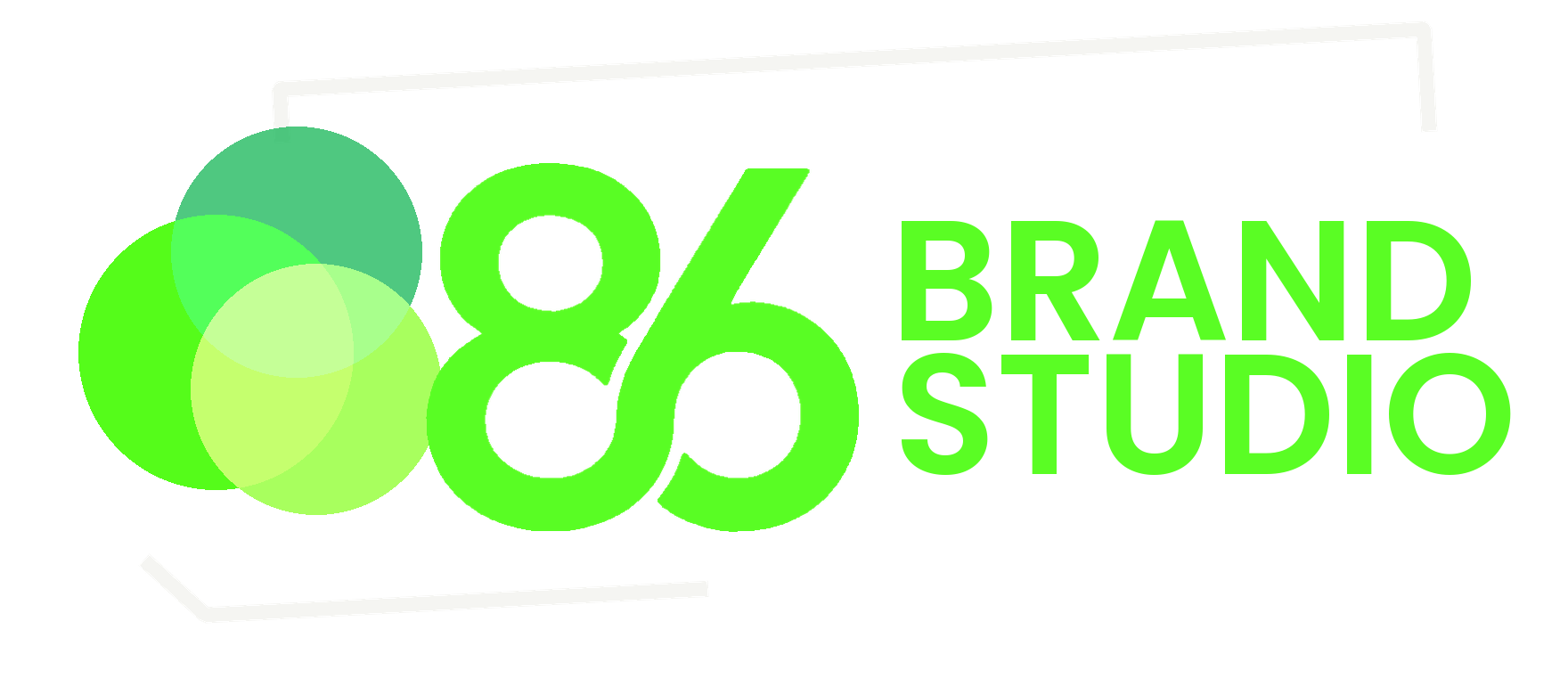 86 Design Studio logo with green circles